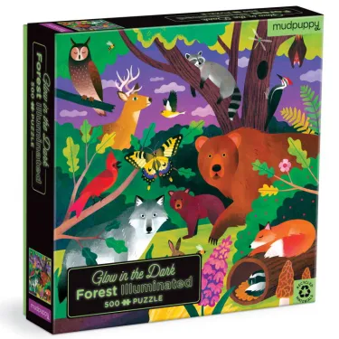 Puzzle qui Brille dans le Noir "Forêt" 500 pcs Mudpuppy