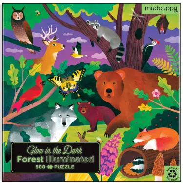 Puzzle qui Brille dans le Noir "Forêt" 500 pcs Mudpuppy
