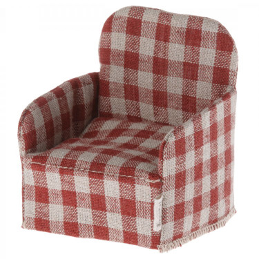 Fauteuil à carreaux pour souris Maileg - rouge -