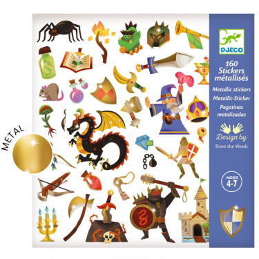 Stickers métallisés "Médiéval fantastique" Djeco 9277