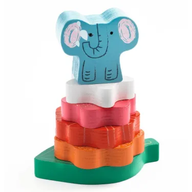 Puzzle d'encastrement et jeu d'empilement "Puzz & Stack Happy" DJECO 1074