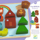 Puzzle d'encastrement et jeu de construction "Puzz & Match Rainbow" DJECO 1078