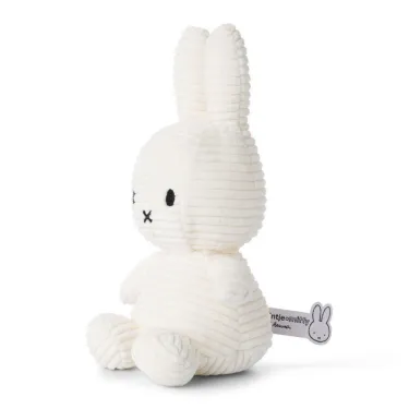 Peluche Miffy en velours côtelé blanc 24cm
