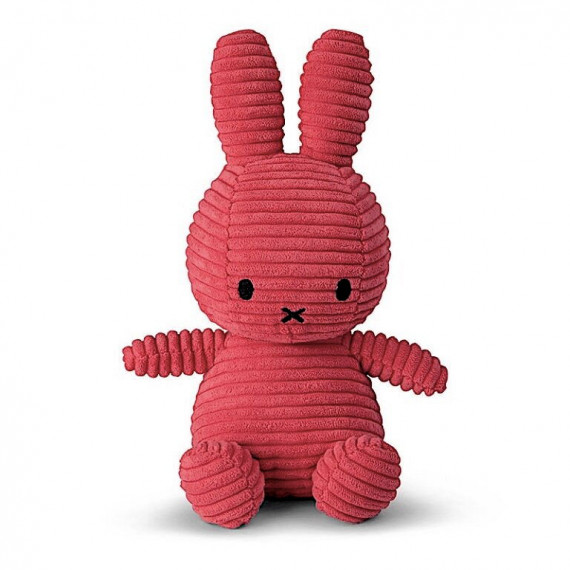 Peluche Miffy en velours côtelé rose fuchsia 23cm