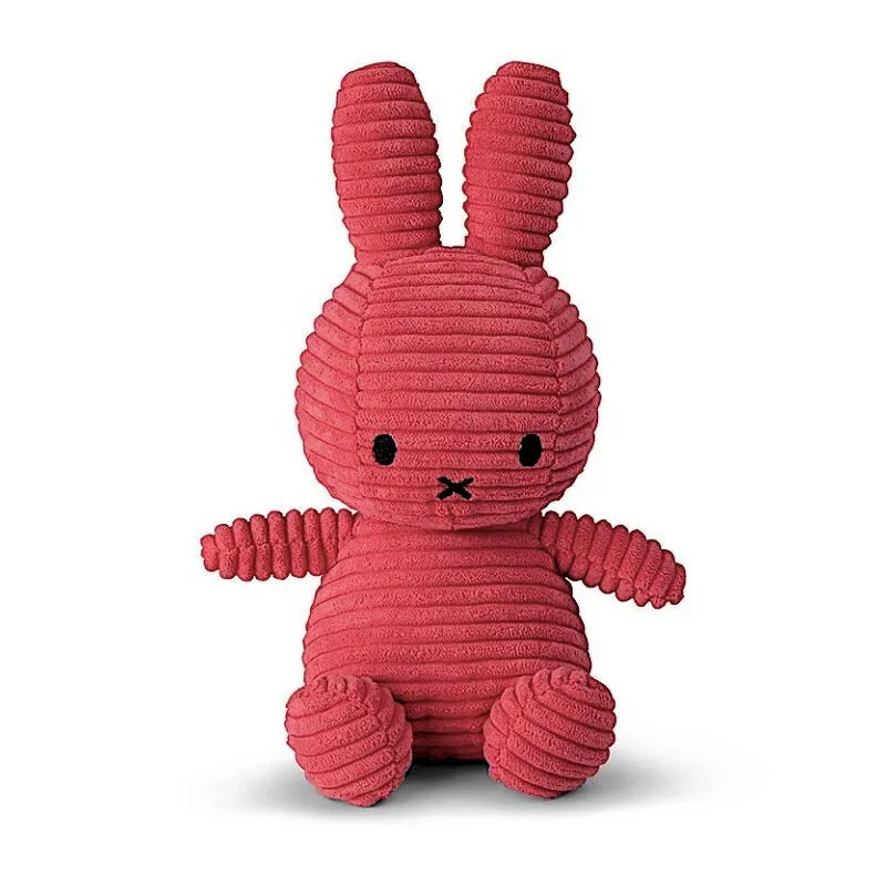 Peluche Miffy en velours côtelé rose fuchsia 23cm