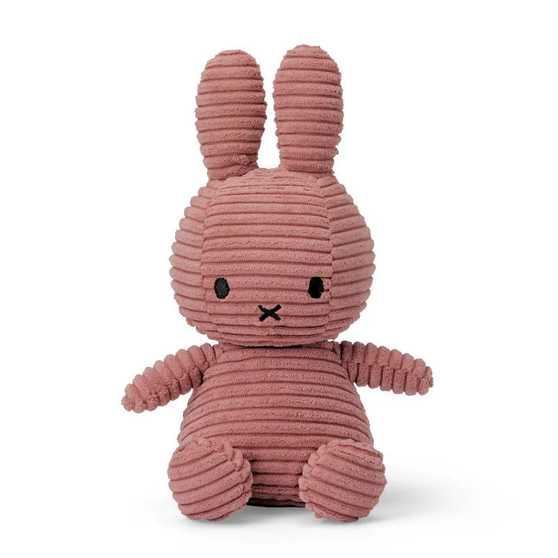 Peluche Miffy en velours côtelé vieux rose 23cm