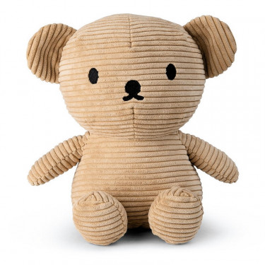 Peluche ourson Boris en velours côtelé beige 24cm - Miffy