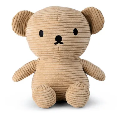Peluche ourson Boris en velours côtelé beige 24cm - Miffy
