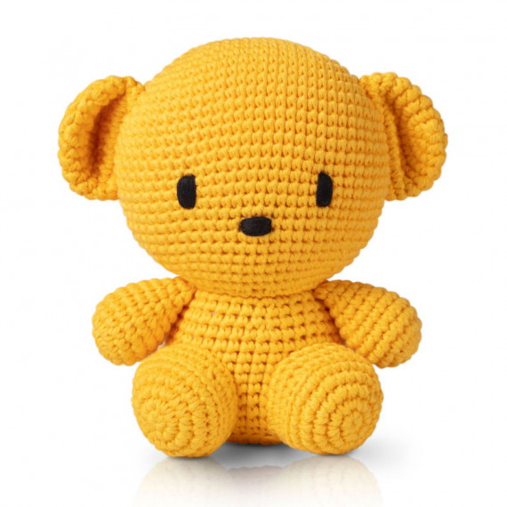 Peluche doudou ourson Boris en crochet - Miffy - Just Dutch - jaune - coton bio