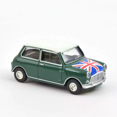 Mini Cooper S 1964 verte drapeau anglais, voiture Norev 1/64
