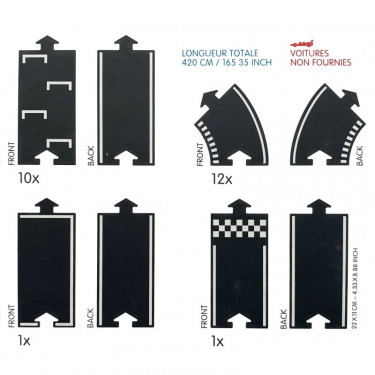 Circuit de route flexible Waytoplay, coffret Paul Ricard 24 pcs