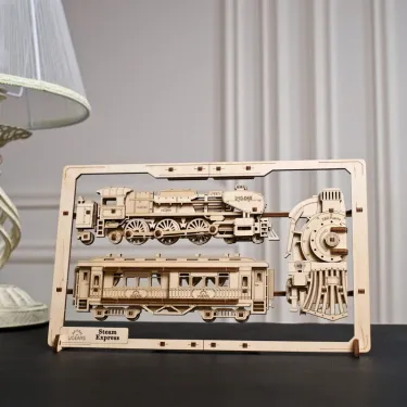 Locomotive à vapeur – UGEARS Puzzle 2,5D en bois