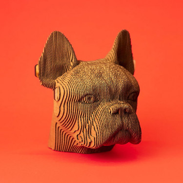 Puzzle sculpture 3D en carton - Bulldog - Cartonic