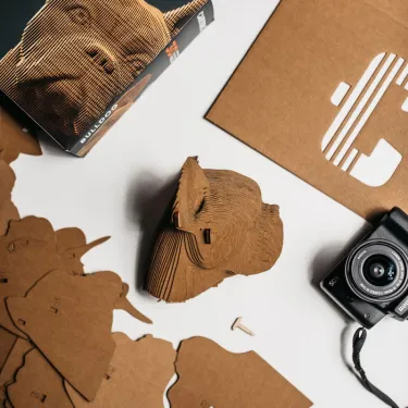 Puzzle sculpture 3D en carton - Bulldog - Cartonic