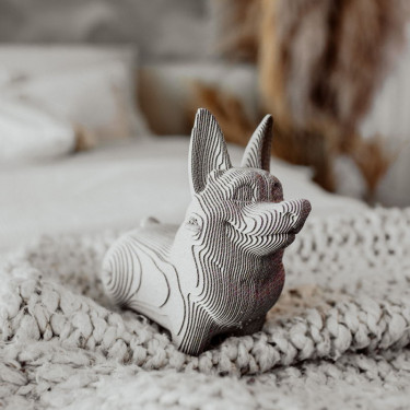 Puzzle sculpture 3D en carton - Chien Corgi - Cartonic
