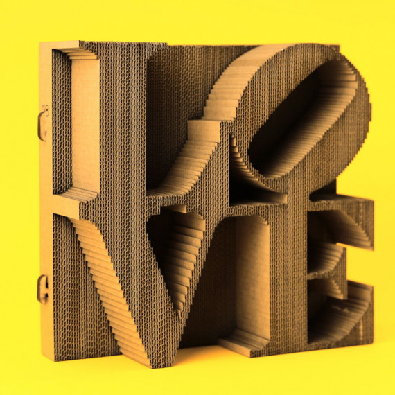 Puzzle sculpture 3D en carton - Love - Cartonic