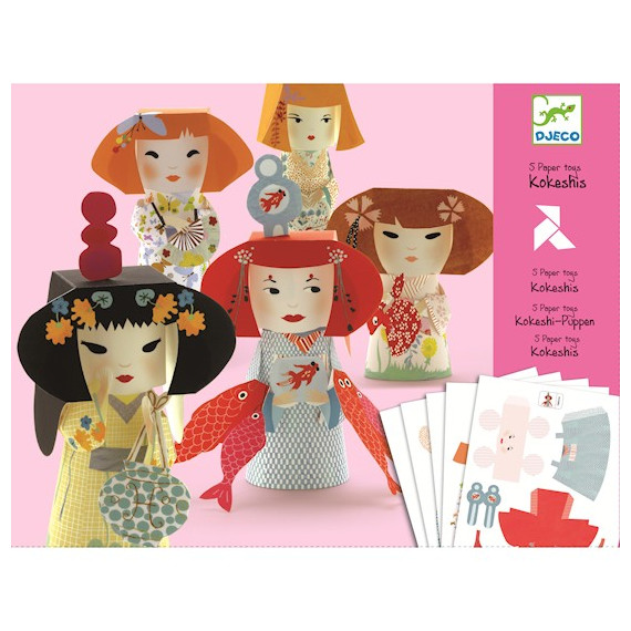 Paper Toys Kokeshis DJECO 9672 Paper Toys Kokeshis DJECO 9672