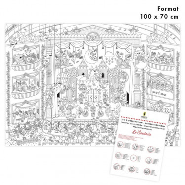 Poster géant à colorier 'Le spectacle' Pirouette Cacahouète