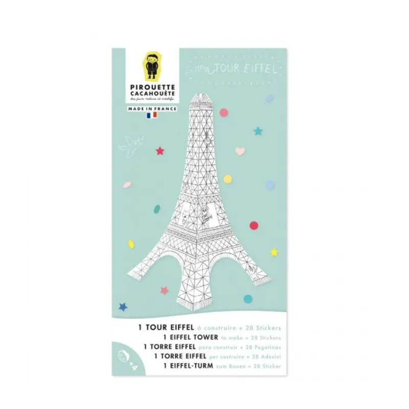 Ma Tour Eiffel à construire, kit créatif pour enfant Pirouette Cacahouète