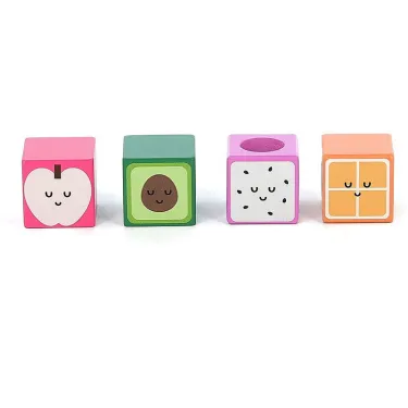 Cubes sonores en bois - fruits et légumes - Andy Westface VILAC 7414