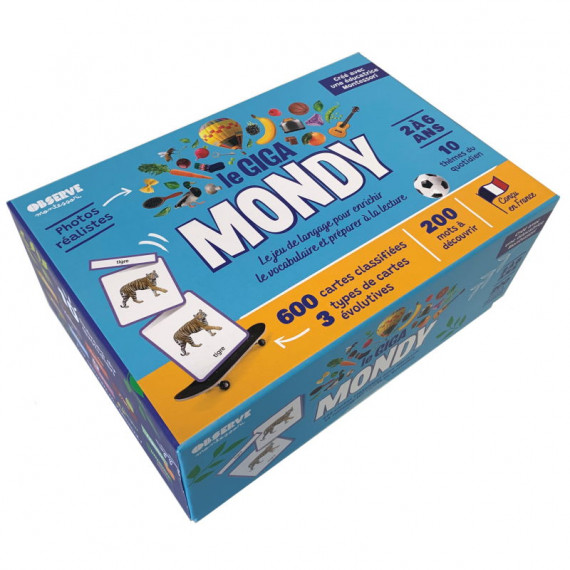 Imagier Giga Mondy, cartes de nomenclature OBSERVE Montessori