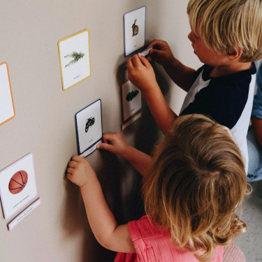 Imagier Giga Mondy, cartes de nomenclature OBSERVE Montessori