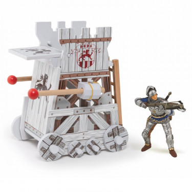 Tour d'assaut, jouet en bois pour chateau fort et chevaliers PAPO 60003