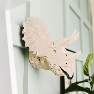 Trophée mural décoratif - Sculpture 3D en carton - Tricératops - Wall puzzle Cartonic