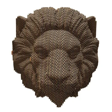 Trophée mural décoratif - Sculpture 3D en carton - Lion - Wall puzzle Cartonic