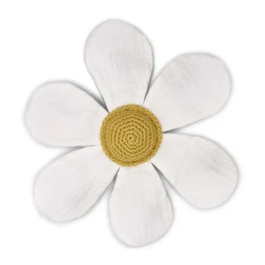Doudou hochet "Fleur" en coton bio - Myum - The veggy toys