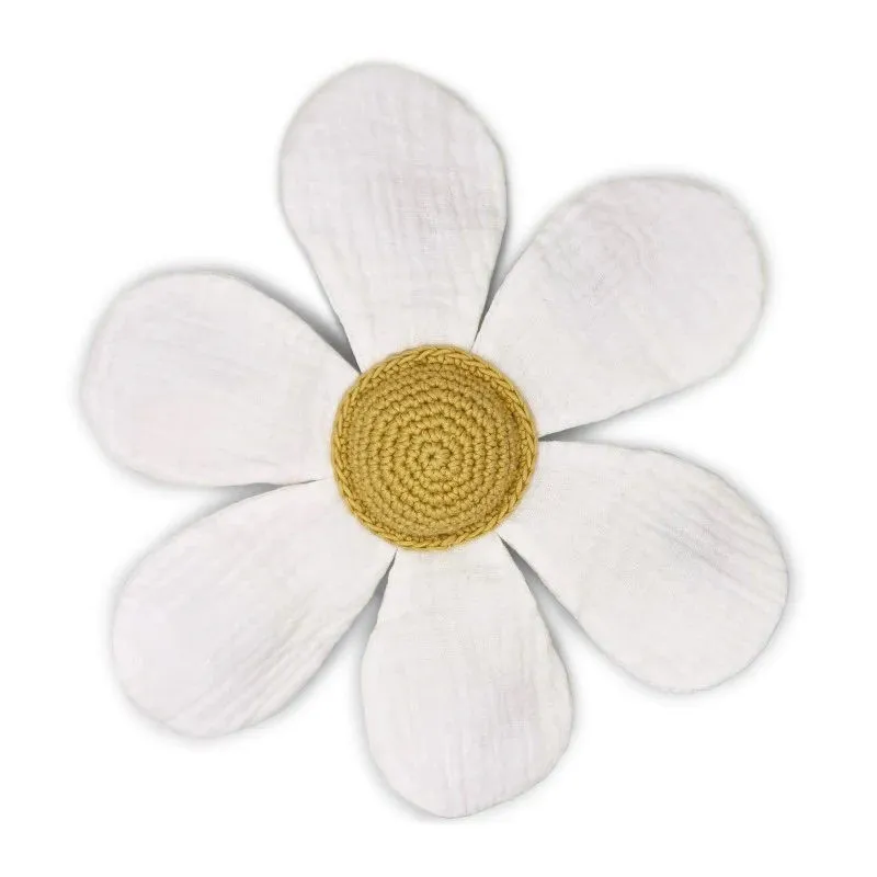 Doudou hochet "Fleur" en coton bio - Myum - The veggy toys