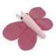 Doudou hochet "Papillon rose" en coton bio - Myum - The veggy toys