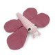 Doudou hochet "Papillon rose" en coton bio - Myum - The veggy toys