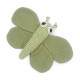 Doudou hochet "Papillon vert" en coton bio - Myum - The veggy toys