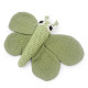 Doudou hochet "Papillon vert" en coton bio - Myum - The veggy toys