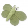 Doudou hochet "Papillon vert" en coton bio - Myum - The veggy toys