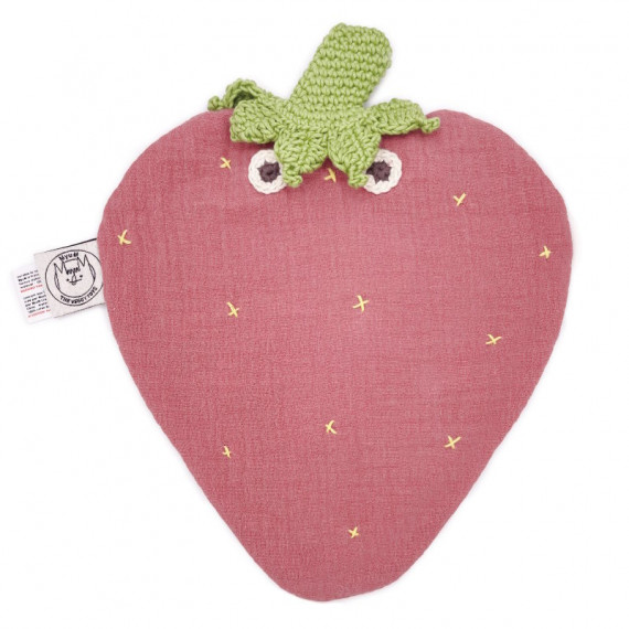 Doudou "Fraise" en coton bio - Myum - The veggy toys