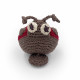 Jouet apaisant "Coccinelle rouge" en crochet en coton bio - Myum -The veggy toys