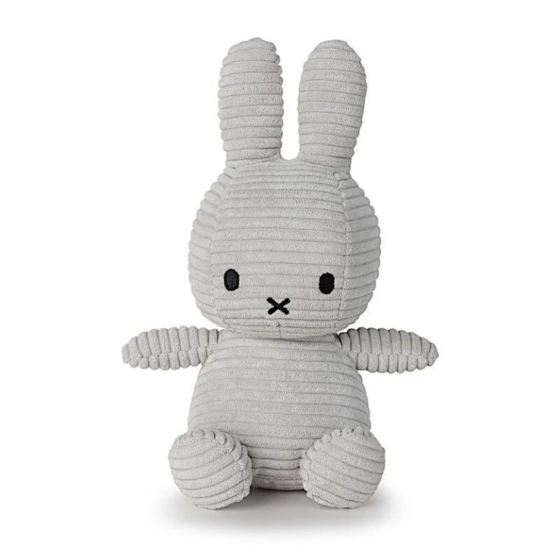 Peluche Miffy en velours côtelé gris clair 24cm