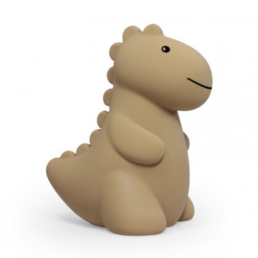 Tirelire Jéroom le Dino en silicone - 16cm - Atelier Pierre Junior - couleur argile