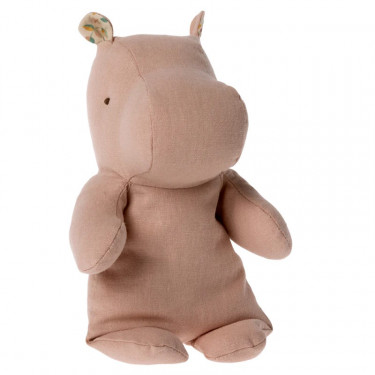 Peluche Hippo en lin - Safari friends Maileg - couleur rose - petit modèle 22cm