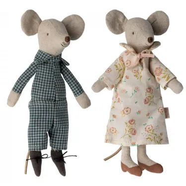 Grand-mère & grand-père souris dans leur boîte à cigares Maileg