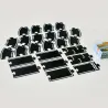 Jeu de circuit miniature Circuit Grand Prix Waytoplay, coffret 24 pcs avec plaques noires et contours blancs.