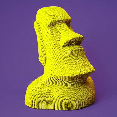 Puzzle sculpture 3D en carton - Statue Moaï Ile de Pâques - Cartonic