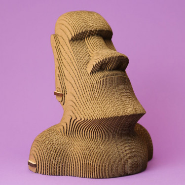 Puzzle sculpture 3D en carton - Statue Moaï Ile de Pâques - Cartonic