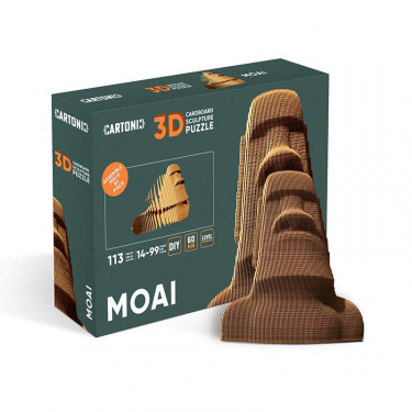 Puzzle sculpture 3D en carton - Statue Moaï Ile de Pâques - Cartonic