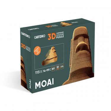 Puzzle sculpture 3D en carton - Statue Moaï Ile de Pâques - Cartonic