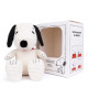 Peluche Snoopy assis en velours côtelé crème - 27cm en boîte cadeau