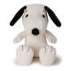 Peluche Snoopy assis en velours côtelé crème - 19cm