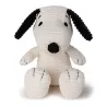 Peluche Snoopy assis en velours côtelé crème - 19cm